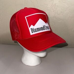 Diamond cross ranch Jackson hole red graphic trucker hat